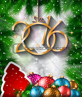 2016 Happy New Year Background for your Christmas flyers