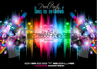 Club Disco Flyer Set with Music Elements and space for text