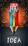 Conceptual PENCIL infographic backgroud with 3 options