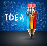 Conceptual PENCIL infographic backgroud with 3 options