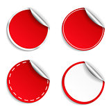 Red Round Stickers