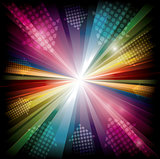Abstract rainbow background with arrows.