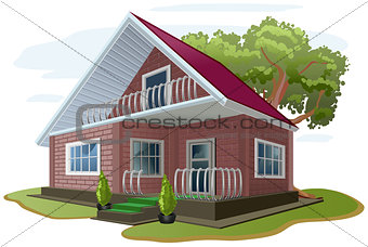 Brick house. Cottage. Vacation home. Country house