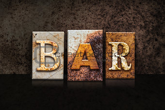 Bar Letterpress Concept on Dark Background