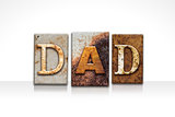 Dad Letterpress Concept Isolated on White