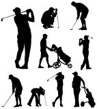 golfers silhouettes