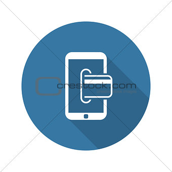 Mobile Banking Icon. Business Concept. Flat Design.