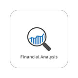 Financial Analysis Icon. Business Concept. Flat Design.