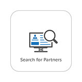 Search for Partners Icon. Business Concept. Flat Design.