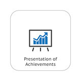 Presentation of Achievements Icon. Business Concept. Flat Design
