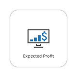 Expected Profit Icon. Business Concept. Flat Design.