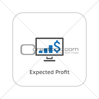 Expected Profit Icon. Business Concept. Flat Design.