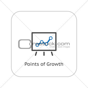 Points of Growth Icon. Business Concept. Flat Design.