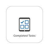 Completed Tasks Icon. Business Concept. Flat Design.