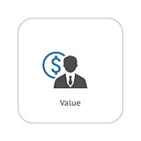 Value Icon. Business Concept. Flat Design.