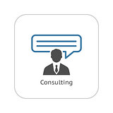 Consulting Icon. Business Concept. Flat Design.