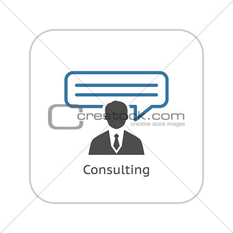 Consulting Icon. Business Concept. Flat Design.