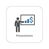 Presentation Icon. Business Concept. Flat Design.