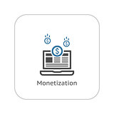 Monetization Icon. Business Concept. Flat Design.