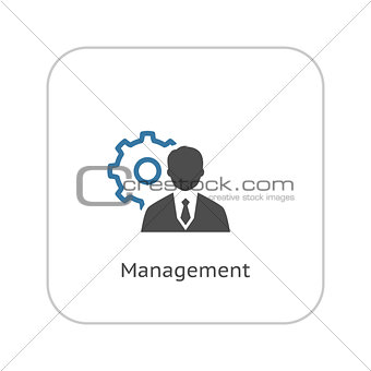 Management Icon. Business Concept. Flat Design.