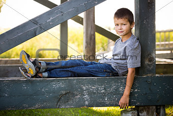 portrait of a little boy in the park