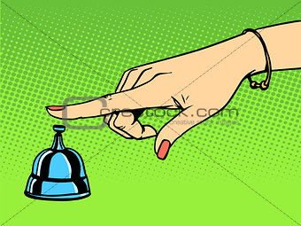 Call the Concierge woman hand bell