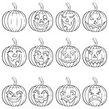 Halloween set of twelve pumpkin outlines