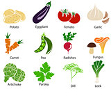 Vegetable Icons With Title