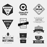 Set of vintage retro coffee Insignias or Logotypes