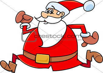 running santa claus cartoon