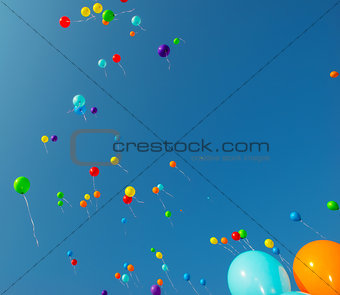 Flying color balloons