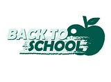 back to school with apple, drawn banner