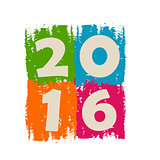 new year 2016 in drawn colorful banner