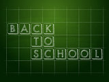 back to school on green checkered chalkboard