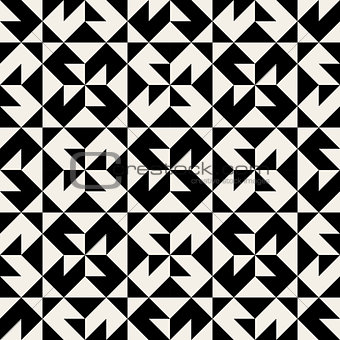 Vector Seamless Black and Wite Geometric Pattern