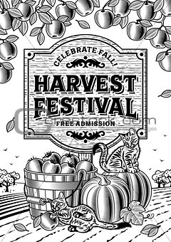 Harvest Festival Poster black and white