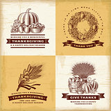 Vintage Thanksgiving labels set