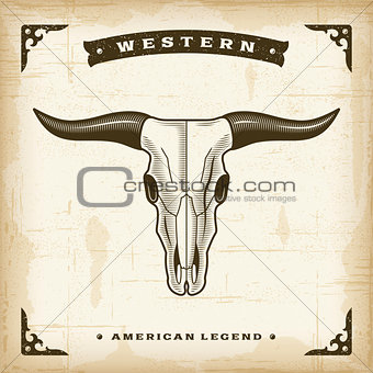 Vintage Western Bull Skull