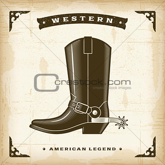 Vintage Western Cowboy Boot