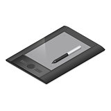 Graphic tablet detailed isometric icon