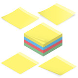 Office stickers for notes isometric icon set