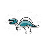 Dinosaur, funny sketch for your design
