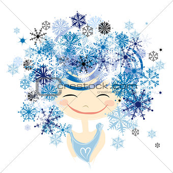 Winter female portrait for your design