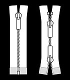 Zipper vector illustration isolated on black background