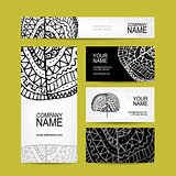 Business cards collection, ethnic ornament for your design