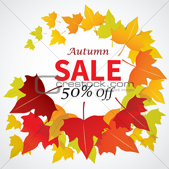 autumn sale banner flat design for web and print