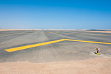 Approach lights at an airport runway