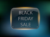 Vector glass frame with sign Black friday sale