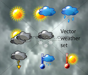 Vector weather set