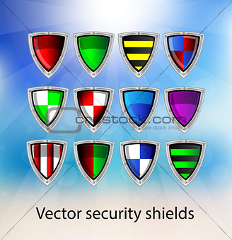 Set of vector security shields